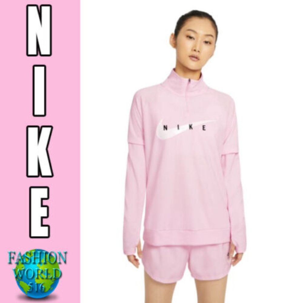 NWT Nike Women's Swoosh Run 1/2 Zip Running Top Size XL CZ9231 663 Pink